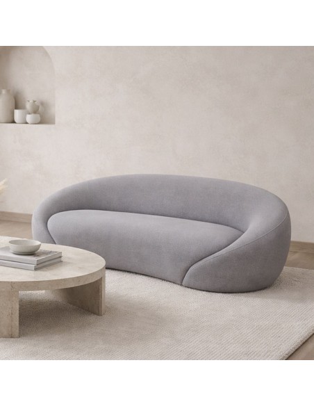 RAMON 3-Seater Sofa Grey Fabric