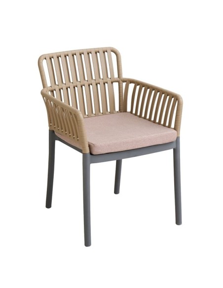 SYLVIA Armchair PP-UV Sand Beige-Anthracite, Cushion Beige