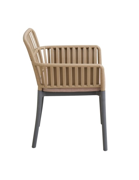 SYLVIA Armchair PP-UV Sand Beige-Anthracite, Cushion Beige