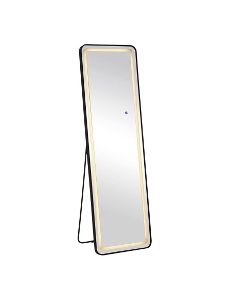 LED-7 Floor-Wall Mirror 50x160cm, Aluminum Black, Illuminated