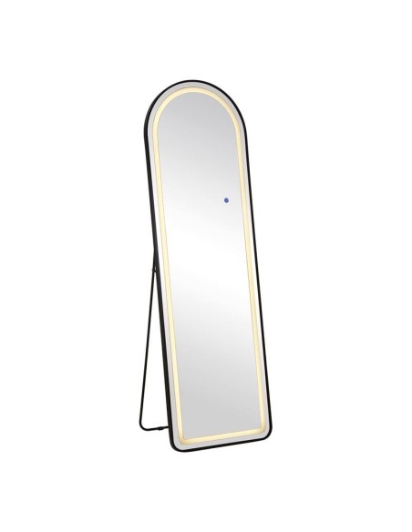 LED-8 Floor-Wall Mirror Oval 50x160cm, Aluminum Black, Illuminated