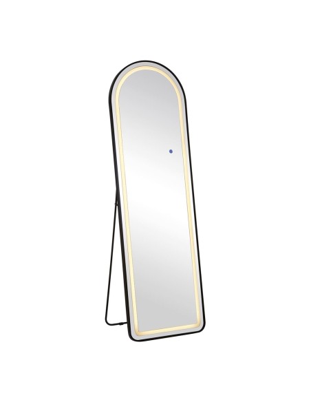 LED-8 Floor-Wall Mirror Oval 50x160cm, Aluminum Black, Illuminated