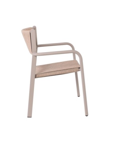 DENVER Armchair Alu, Rope Wicker Beige