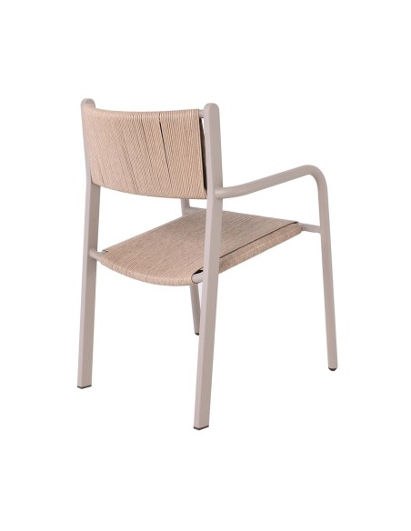 DENVER Armchair Alu, Rope Wicker Beige