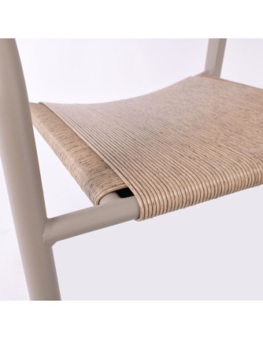 DENVER Armchair Alu, Rope Wicker Beige