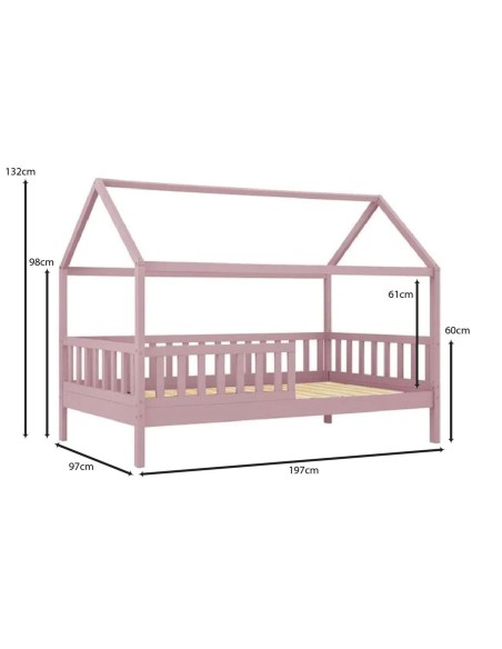DREAM Montessori Kid Bed Pink (for Mattress 90x190cm)