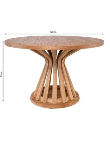 FABIO Round Dining Table D120cm Natural