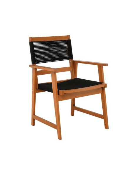 SPRING Dining Armchair, Acacia Natural, Rope Wicker Black
