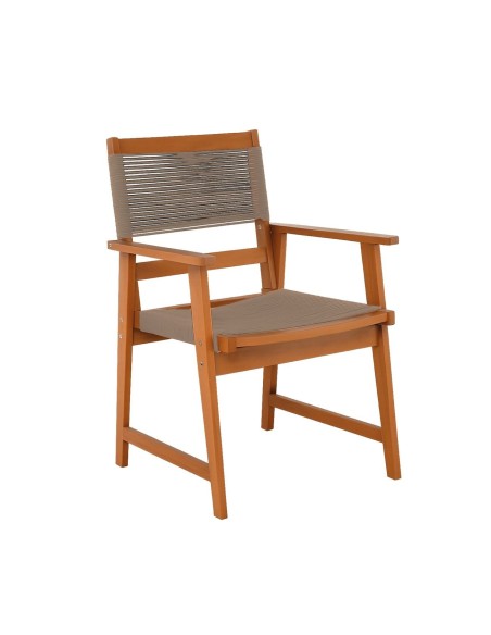 SPRING Dining Armchair, Acacia Natural, Rope Wicker Beige