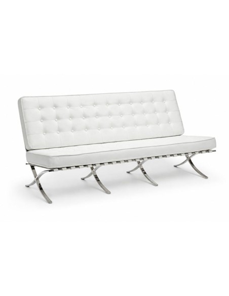BARCELONA Type 3-Seater Sofa White Pu