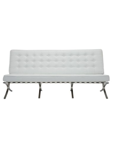 BARCELONA Type 3-Seater Sofa White Pu