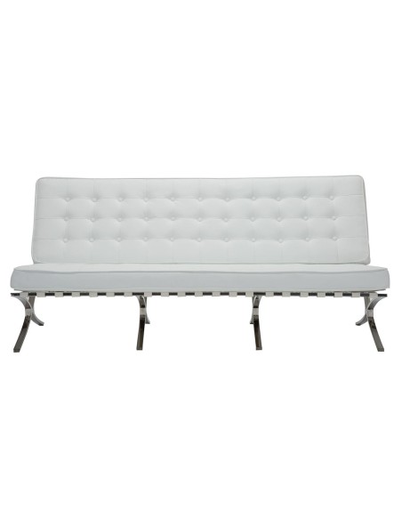 BARCELONA Type 3-Seater Sofa White Pu