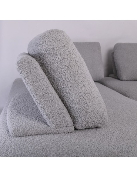 BRISTOL Multifunctional Corner Sofa Fabric Light Grey