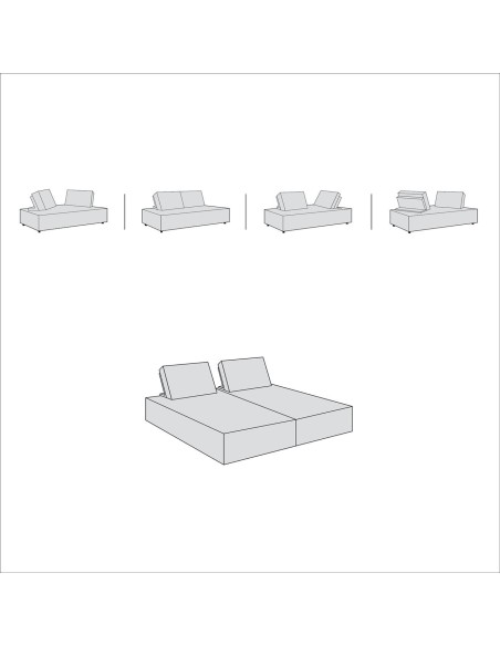 BRISTOL Multifunctional Corner Sofa Fabric Light Grey