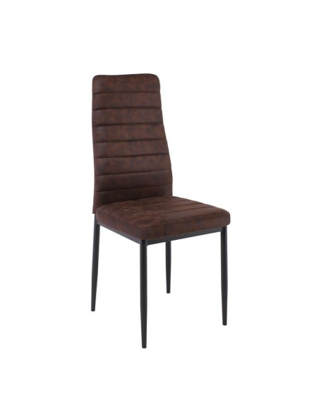 JETTA Chair Brown Suede Fabric (Black paint)