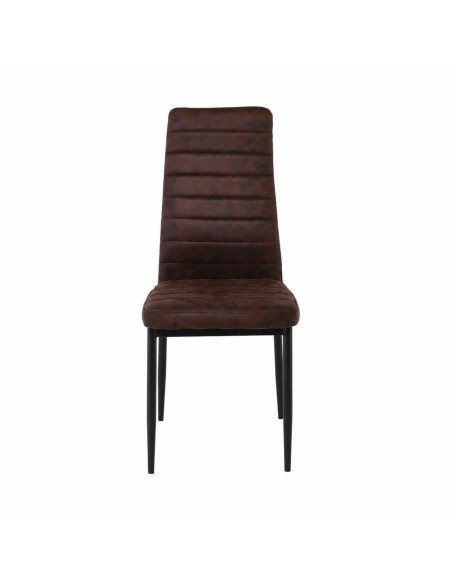 JETTA Chair Brown Suede Fabric (Black paint)