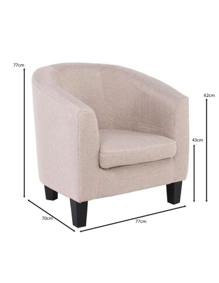 BOGA Armchair Beige Fabric