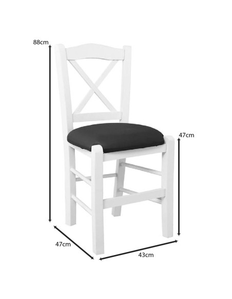 METRO Beech Chair Impregnation Lacquer White-Pu Black