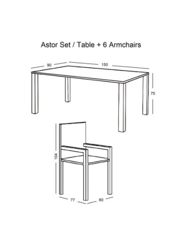ASTOR Set (6 Chairs-Cushion...