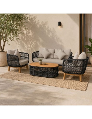 MARK Set (4pcs) Acacia Natural, Rope...