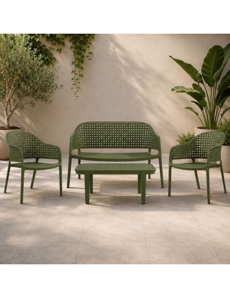 MALAGA Garden Set (4pcs) PP-UV Green