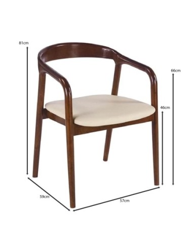 SIMONE Armchair Walnut, Pu Ecru