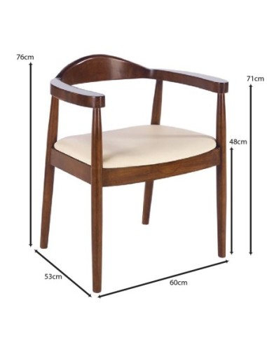 SARA Armchair Walnut, Pu Ecru
