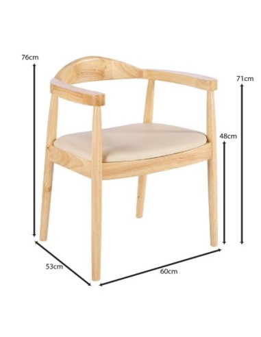 SARA Armchair Natural, Pu Ecru