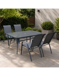 RIO Set (Table 120x70cm+4...