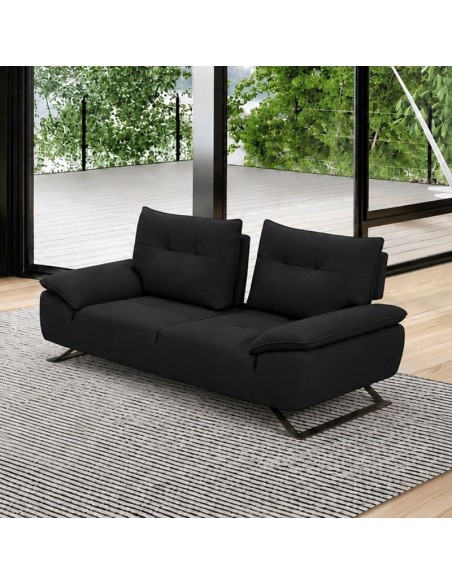 SELENA 2-Seater Sofa Anthracite Fabric