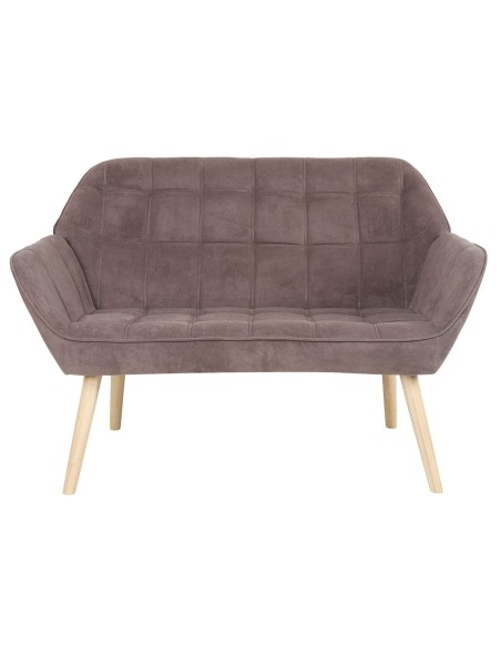 ALMA 2-Seater Sofa Natural - Velure Brown (K-D)