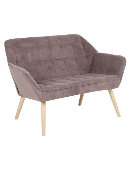 ALMA 2-Seater Sofa Natural - Velure Brown (K-D)