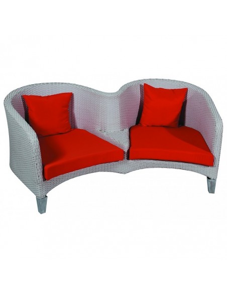 W1003 Loveseat Sofa Wicker - Aluminium Artline