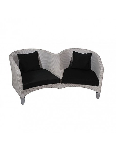 W1003 Loveseat Sofa Wicker - Aluminium Artline