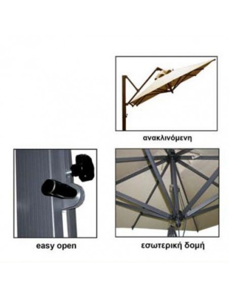 RX40 Heavy Duty Aluminum Hanging Umbrella Artline